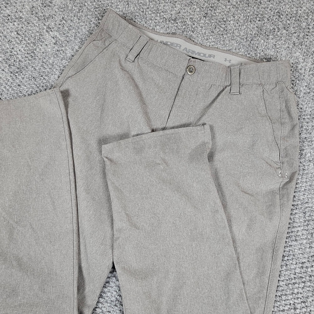 Under Armour Mens Match Play Golf Pants Gray Heather 34x30 Loose Fit Trousers
